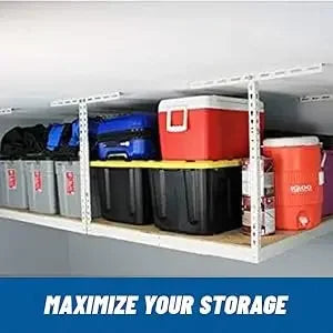 4x8 Overhead Garage Hanging Storage Rack Frame Kit Adjustable 18"-33"