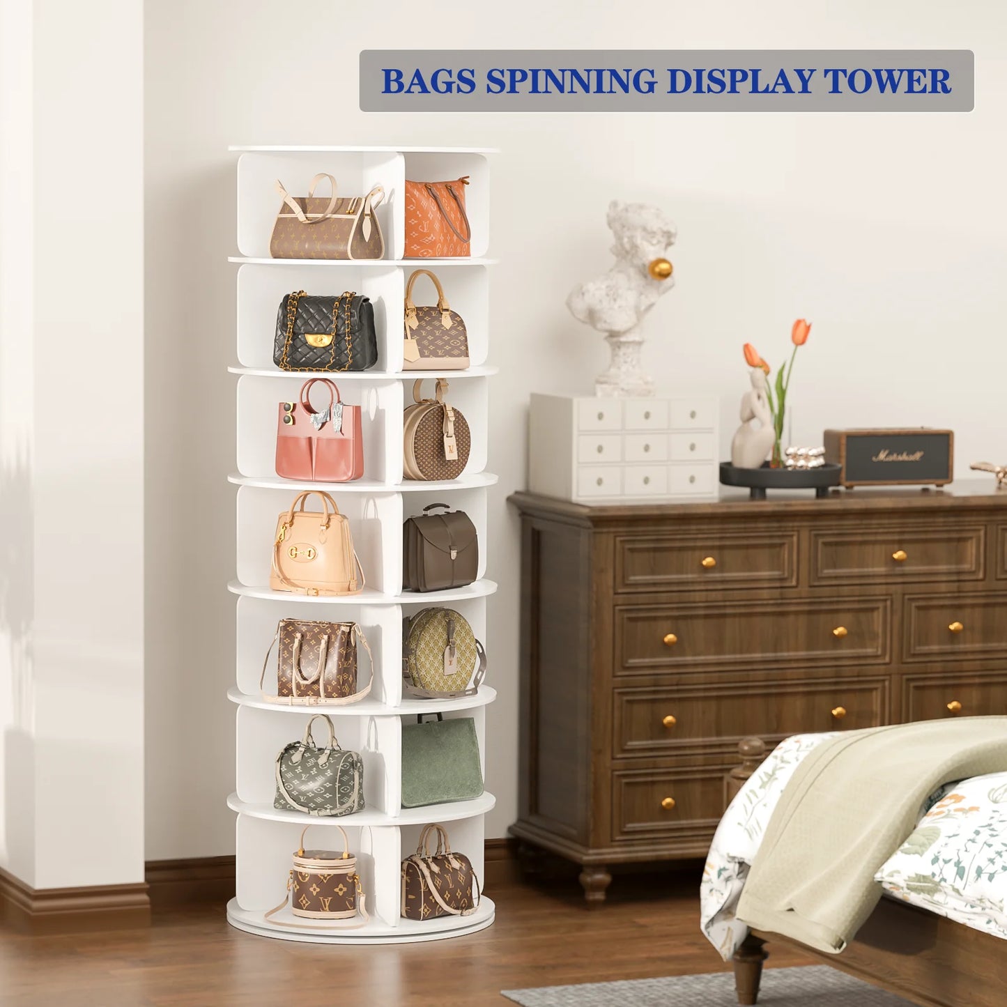 Revolving 360 Shoe Rack Tower 7 Tier
