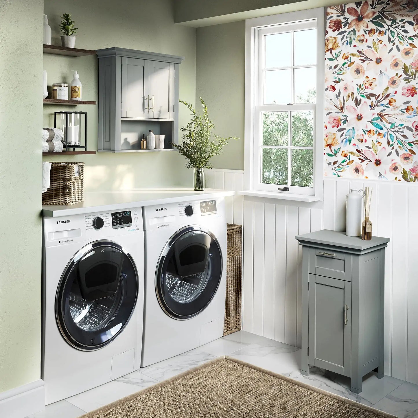 Two-Door Bathroom and Laundry Wall Mount Storage