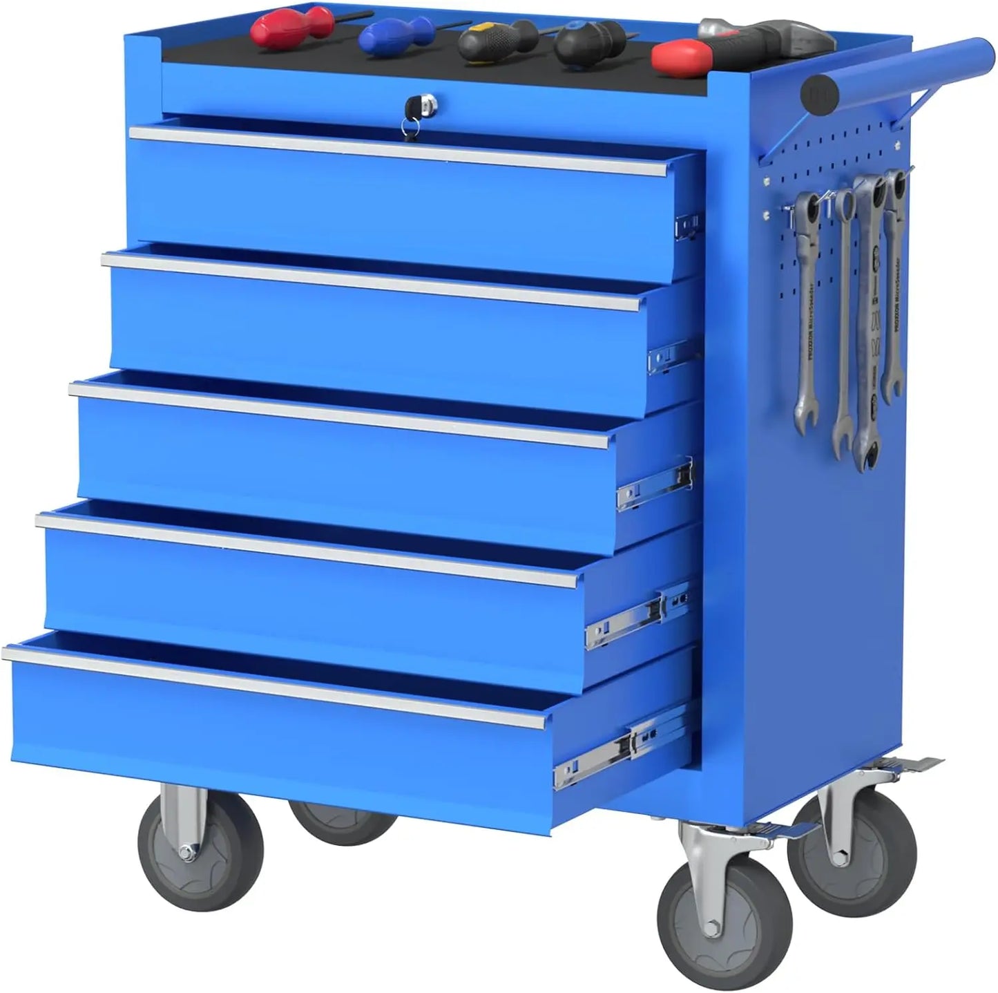 5 Drawers Tool Chest With Wheels, Large Capacity Tool Storage