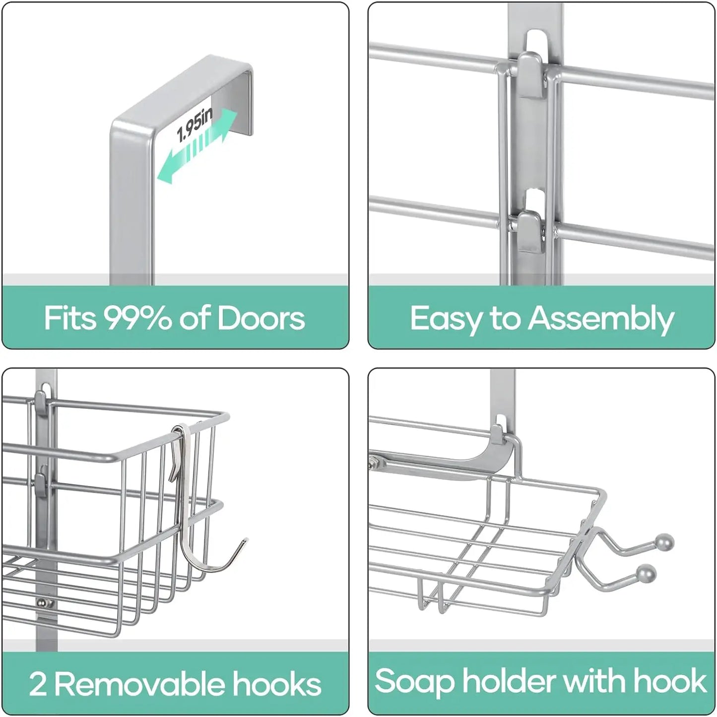 Over the Door Hanging Shower Caddy Rustproof