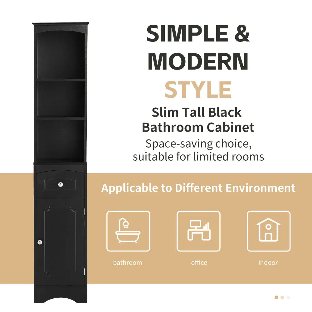 Tall Bathroom Cabinet, Freestanding Storage Cabinet With Drawer