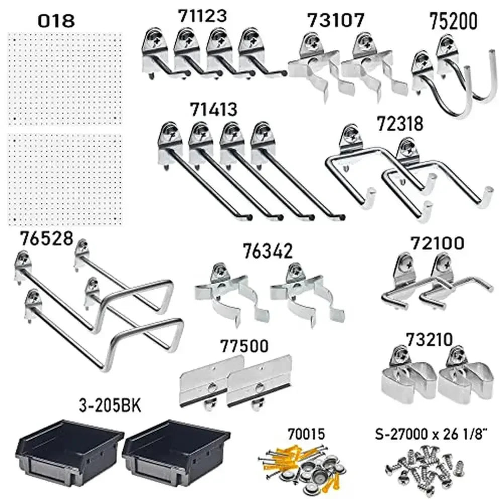 Pegboard Hooks kit Bins System Organization Storage