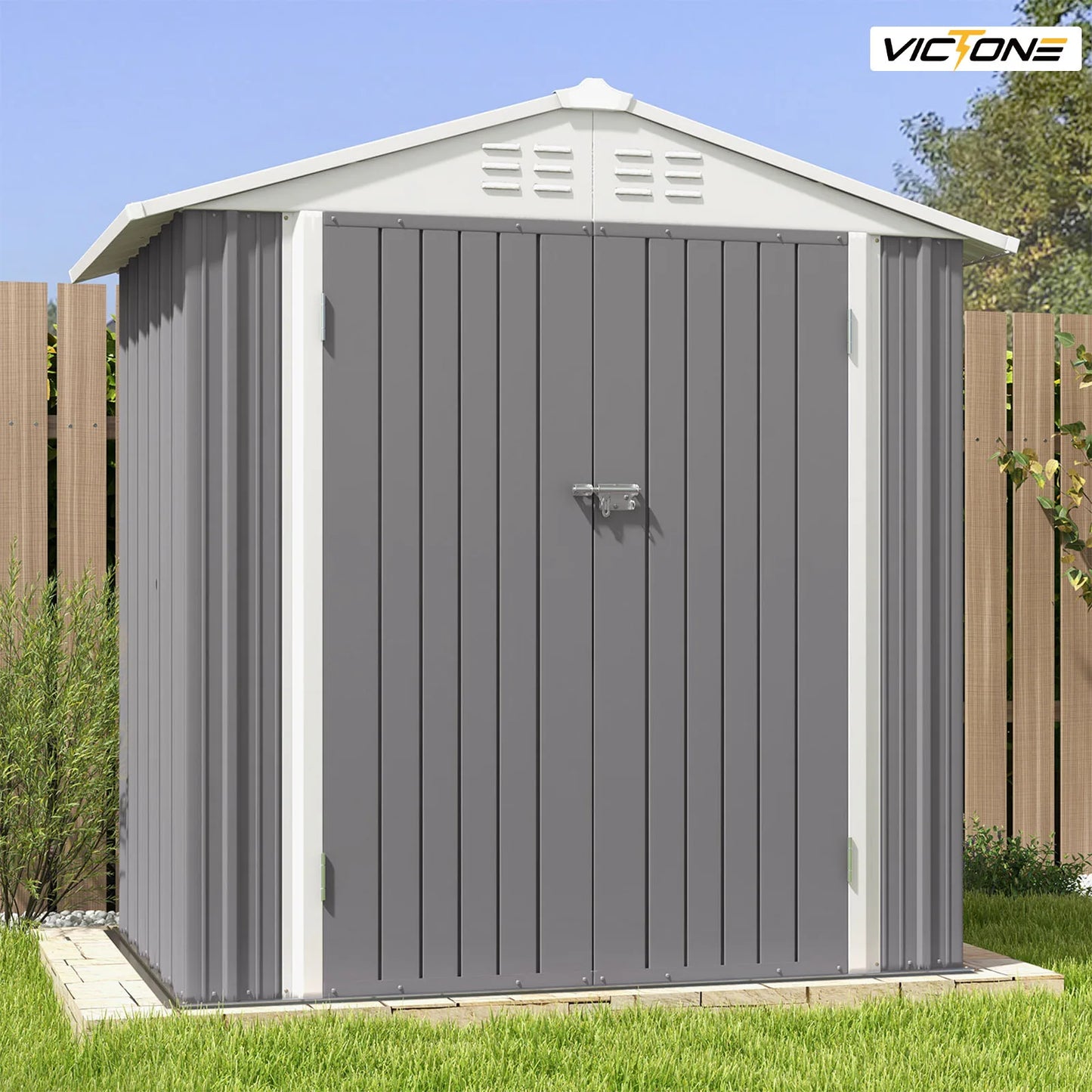 Victone 6' x 4' Metal Outdoor Storage Shed