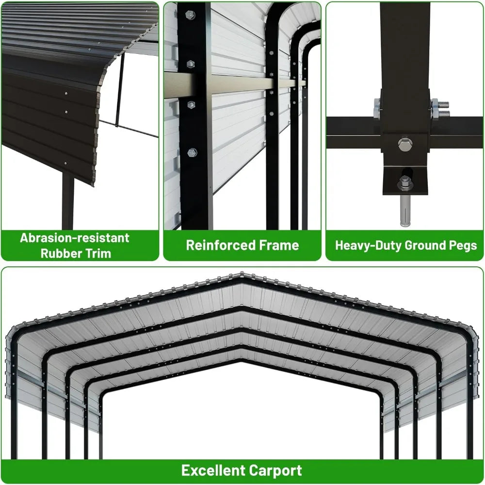 Metal Carport With Heavy Duty Galvanized Steel Roof