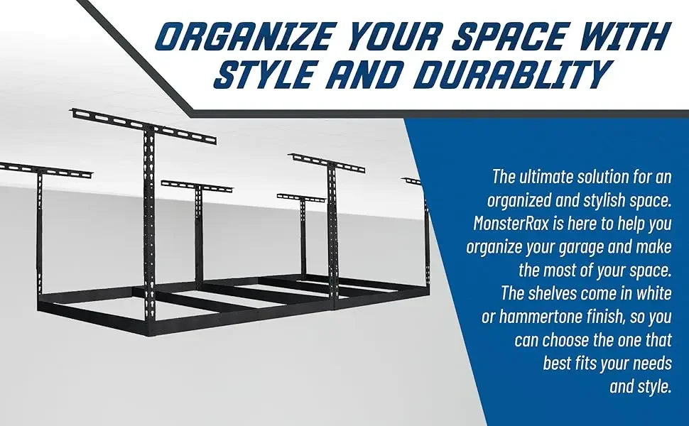 4x8 Overhead Garage Hanging Storage Rack Frame Kit Adjustable 18"-33"