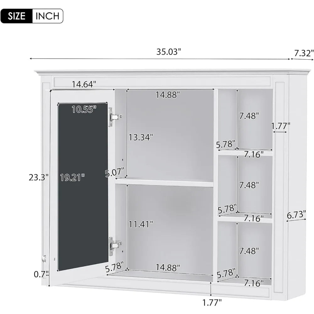 Bathroom Medicine Cabinet with Mirror Wall Mounted
