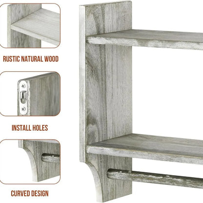 Wooden Towel Rack And Bathroom Storage Cabinet