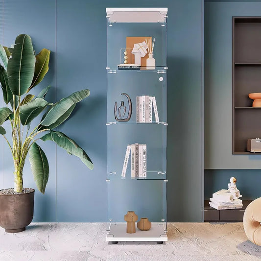 Glass Display Cabinet With 4 Shelves