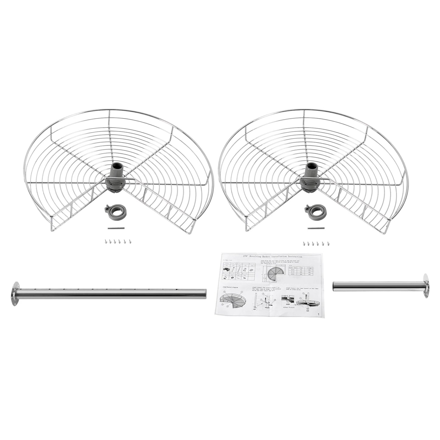 2-Tier Kidney Chrome Lazy Susan 24" Corner Rack