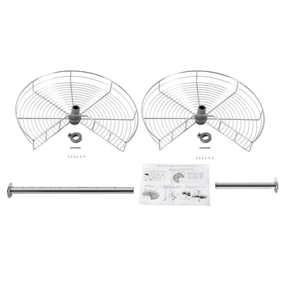 2-Tier Kidney Chrome Lazy Susan 24" Corner Rack