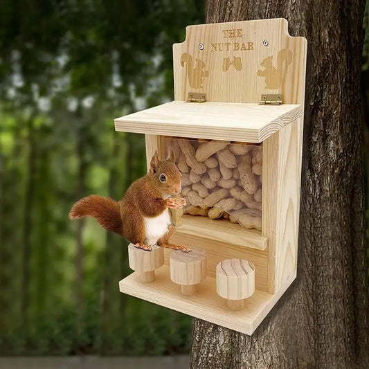Wooden Squirrel Feeders for Outside Window Feeder Multipurpose Chipmunk Feeder