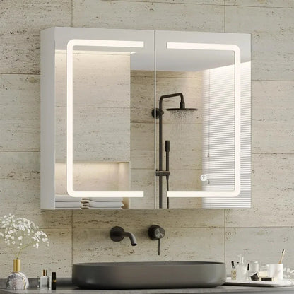 Bathroom Medicine Cabinet with Mirrors and Led Lights