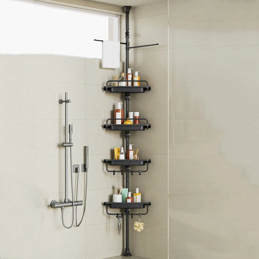 1pc bathroom rack adjustable black/white