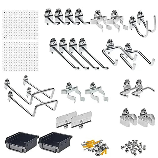 Pegboard Hooks kit Bins System Organization Storage