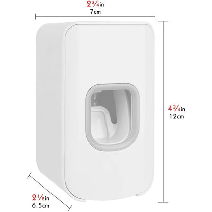 2 Slot Toothbrush Holder and Toothpaste Dispenser Wall Mounted