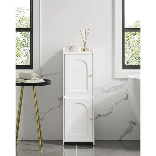 Bathroom Corner Floor Cabinet with Two Doors