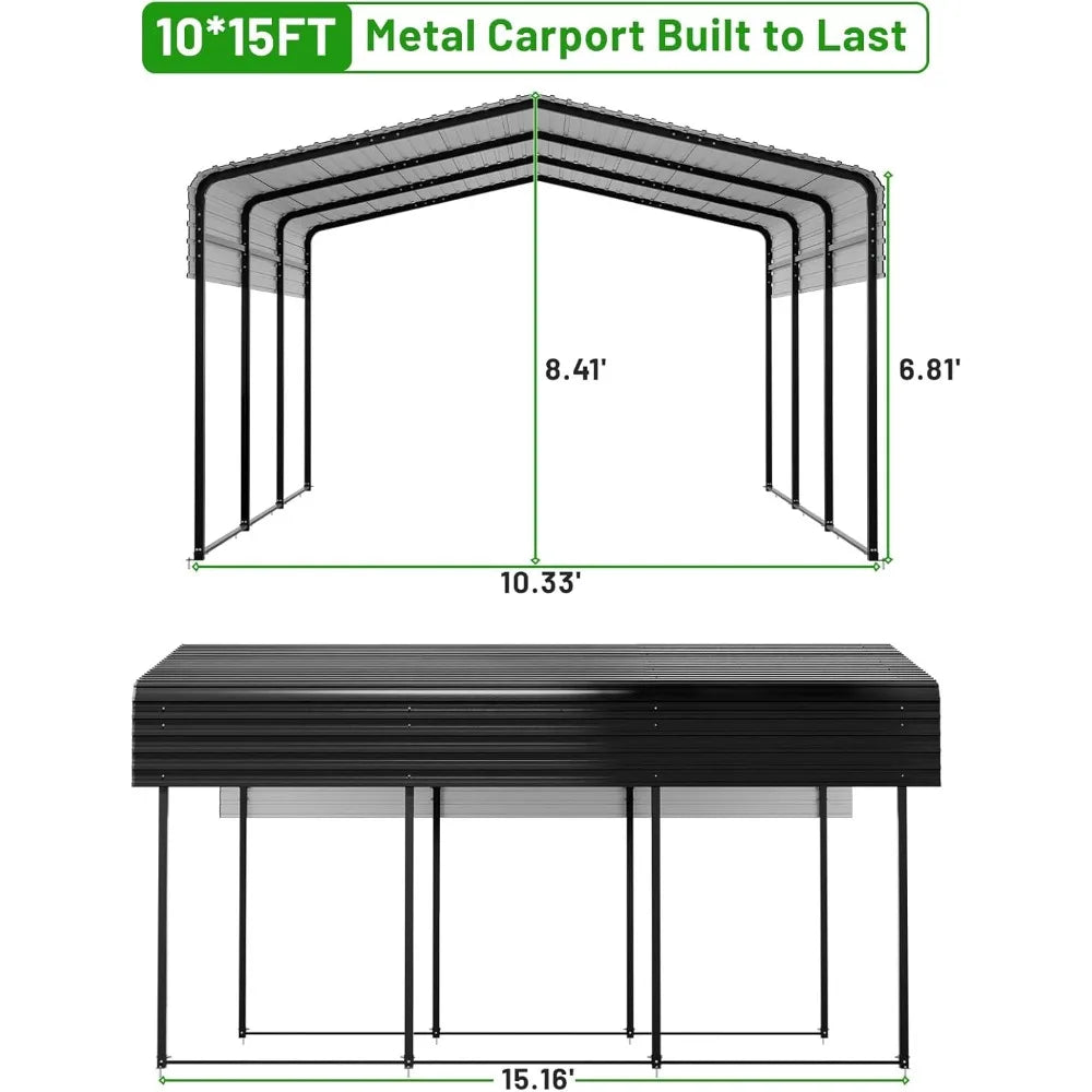 Metal Carport With Heavy Duty Galvanized Steel Roof