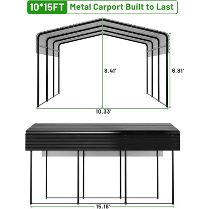 Metal Carport With Heavy Duty Galvanized Steel Roof