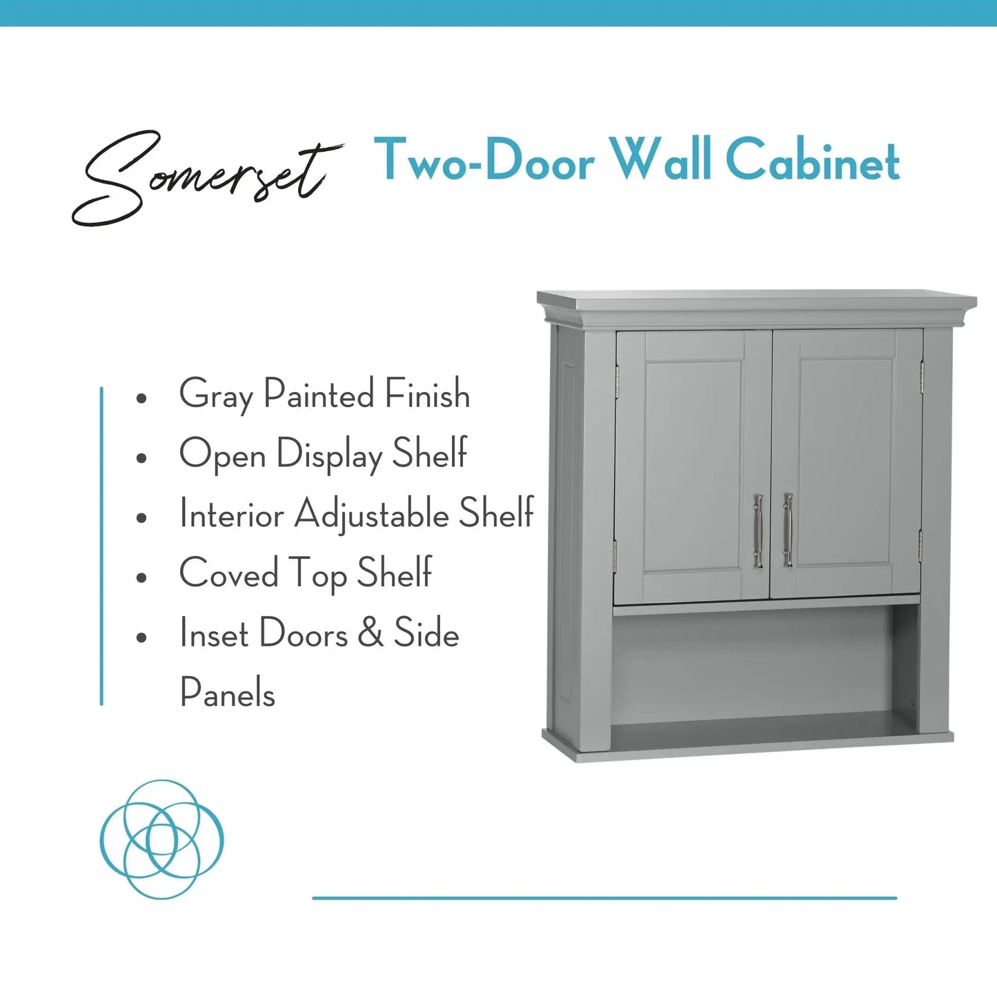 Two-Door Bathroom and Laundry Wall Mount Storage