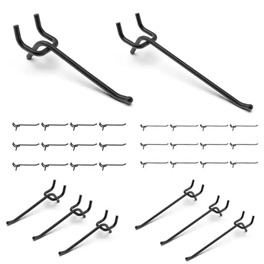 25PC Black Pegboard Hooks 4 Inch & 6 Inch Heavy Duty