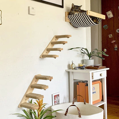 Cat Climbing Wall Mounted Shelves And Hammock