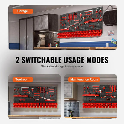 Wall Mounted Storage Rack System, 30-Bin Parts Rack Organizer
