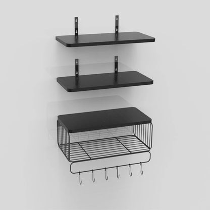 Bathroom Wall Mounted Floating Shelves 3 Set Wood