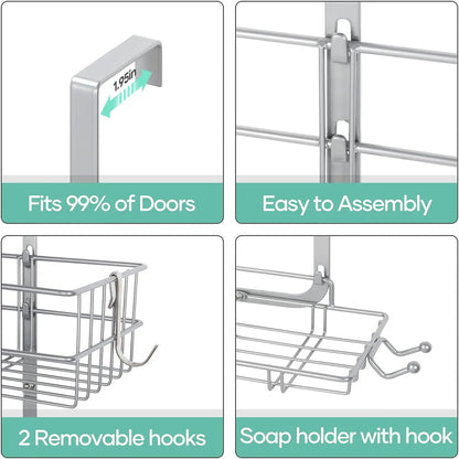 Over the Door Hanging Shower Caddy Rustproof
