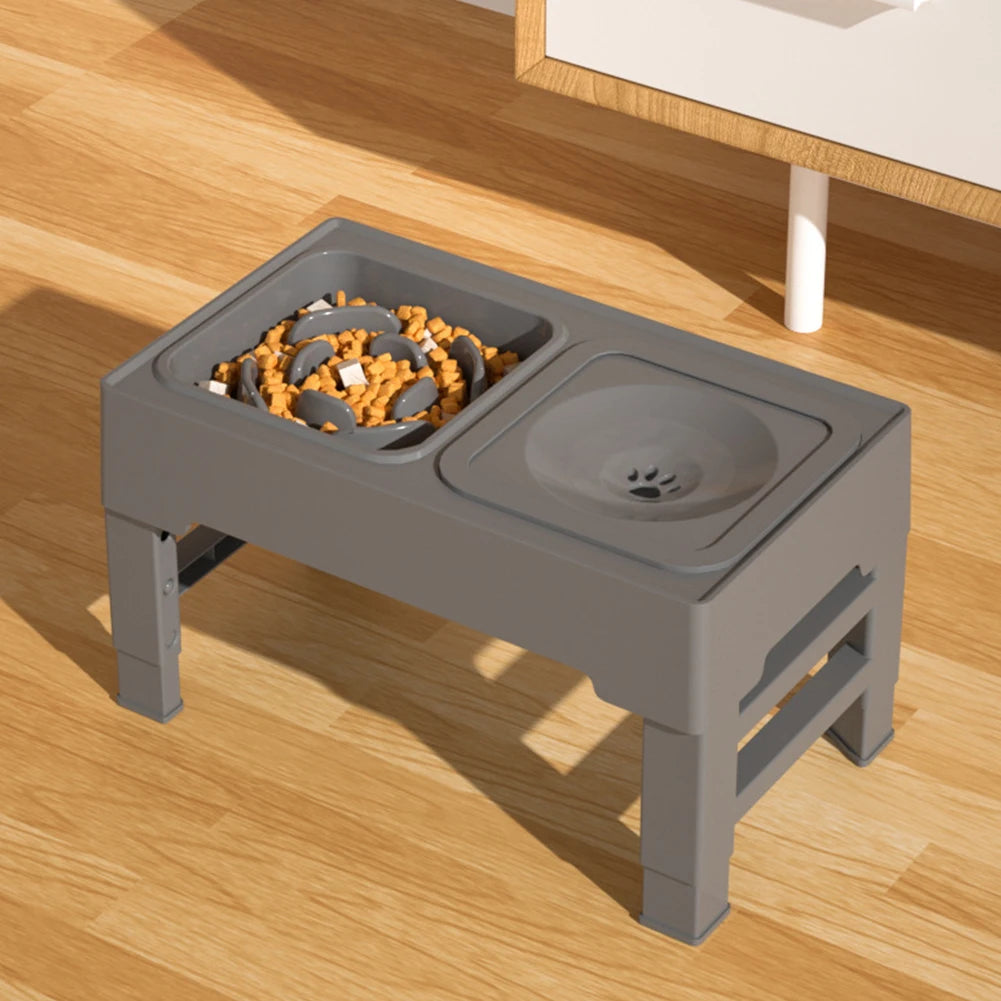 Elevated Dog Food Slow Feeder 4 Adjustable Heights