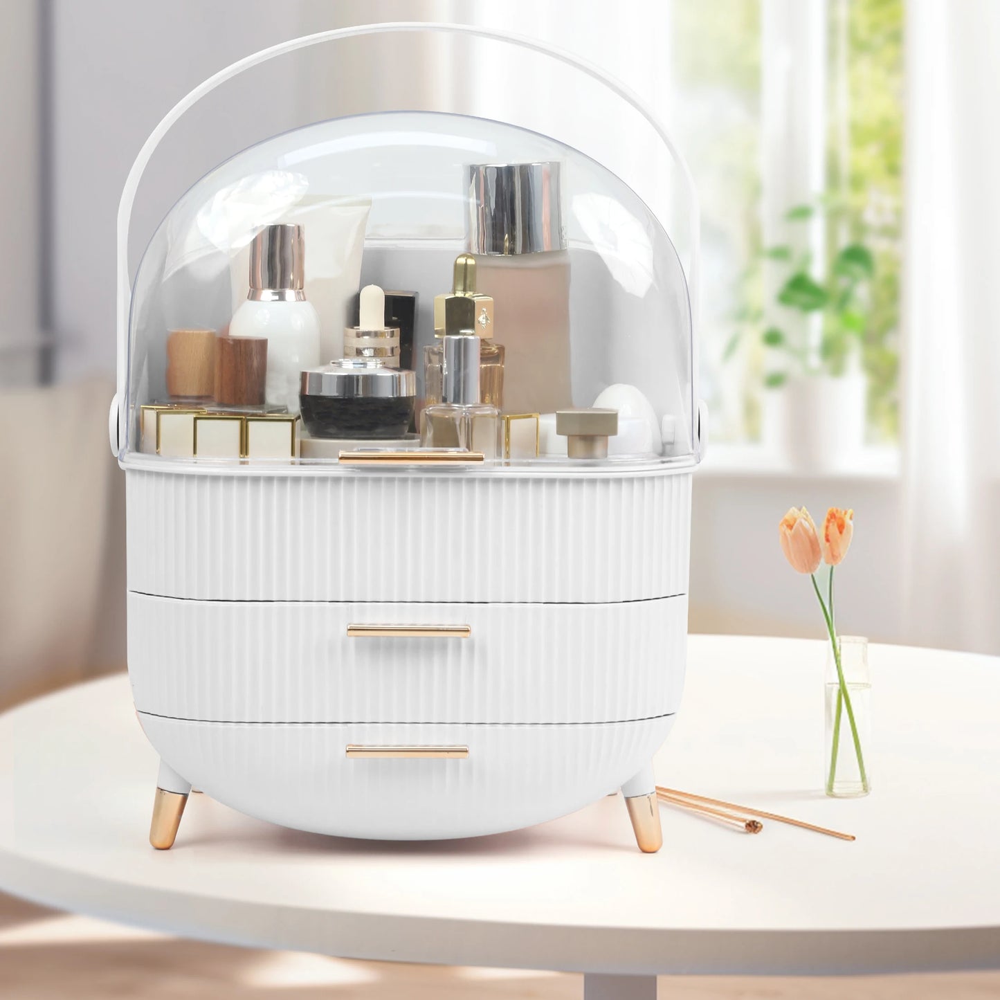 Makeup Storage Organizer, Skincare Organizers With Transparent Lid