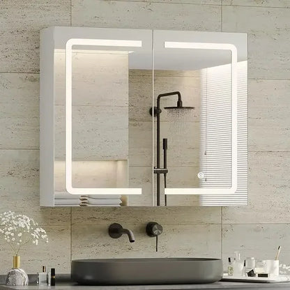 Bathroom Medicine Cabinet with Mirrors and Led Lights