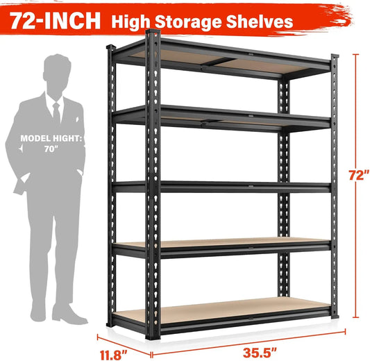 5 Tier 2000LBS Metal Storage Shelves