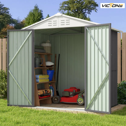 Victone 6' x 4' Metal Outdoor Storage Shed