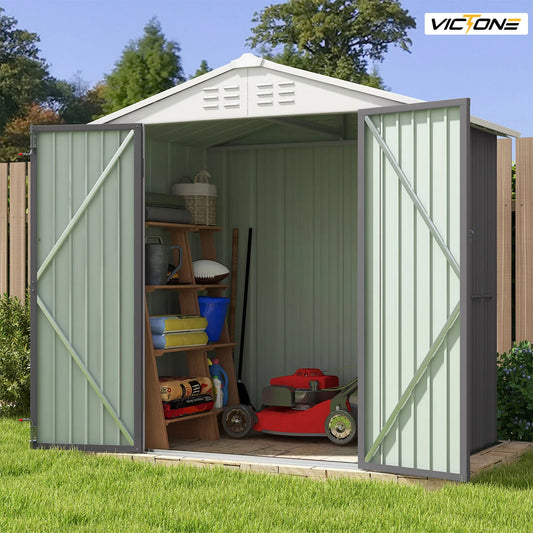 Victone 6' x 4' Metal Outdoor Storage Shed