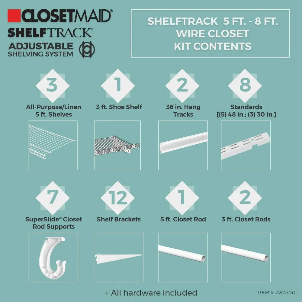 ClosetMaid ShelfTrack Wire Closet Organizer System