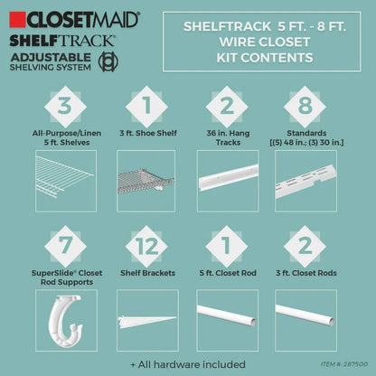 ClosetMaid ShelfTrack Wire Closet Organizer System