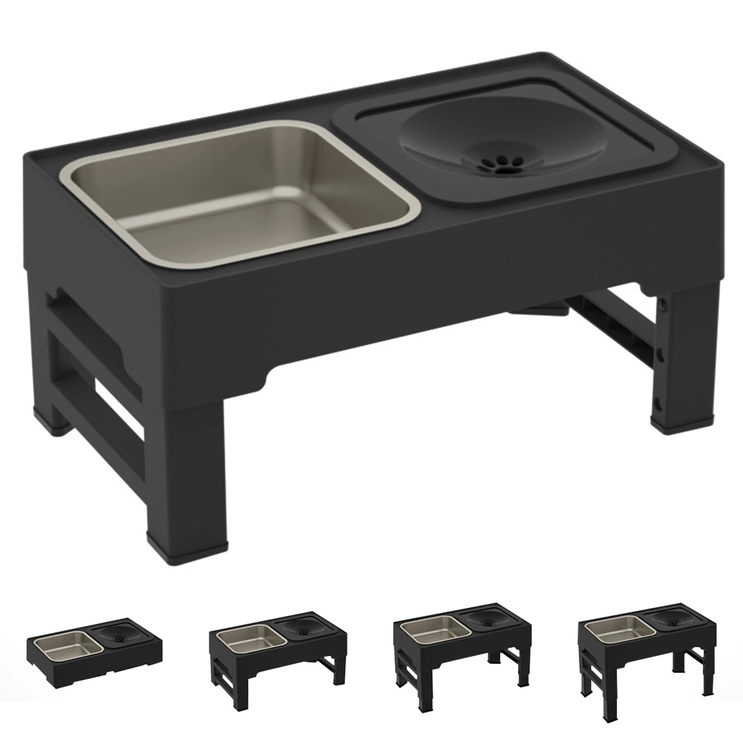 Elevated Dog Food Slow Feeder 4 Adjustable Heights