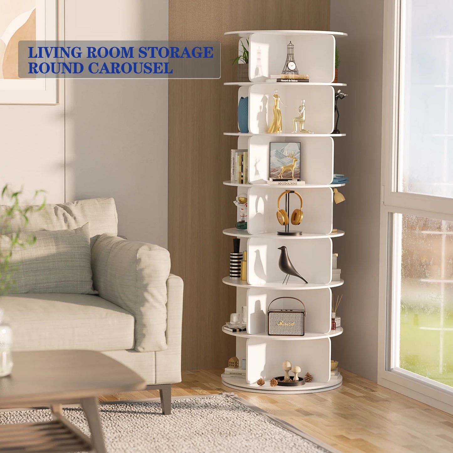 Revolving 360  Shoe Rack Tower 7 Tier