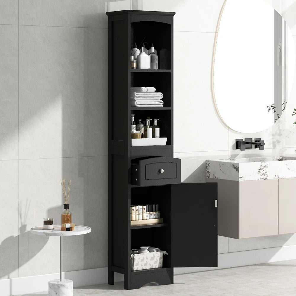 Tall Bathroom Cabinet, Freestanding Storage Cabinet With Drawer