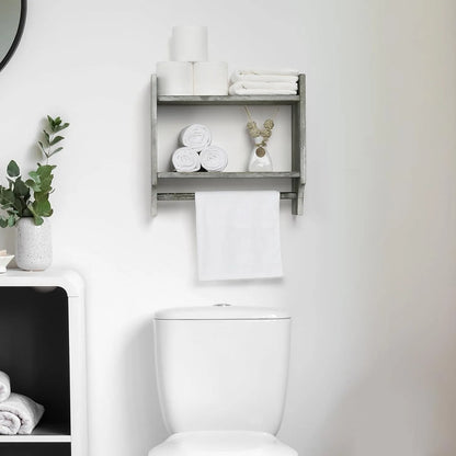 Wooden Towel Rack And Bathroom Storage Cabinet